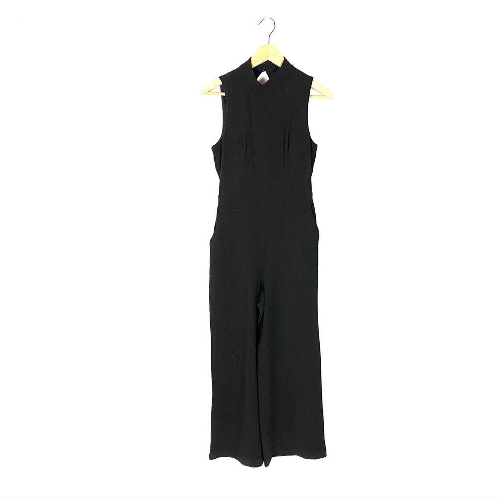 Anthropologie Eva Franco Black Mock Neck Jumpsuit - Picture 3 of 8